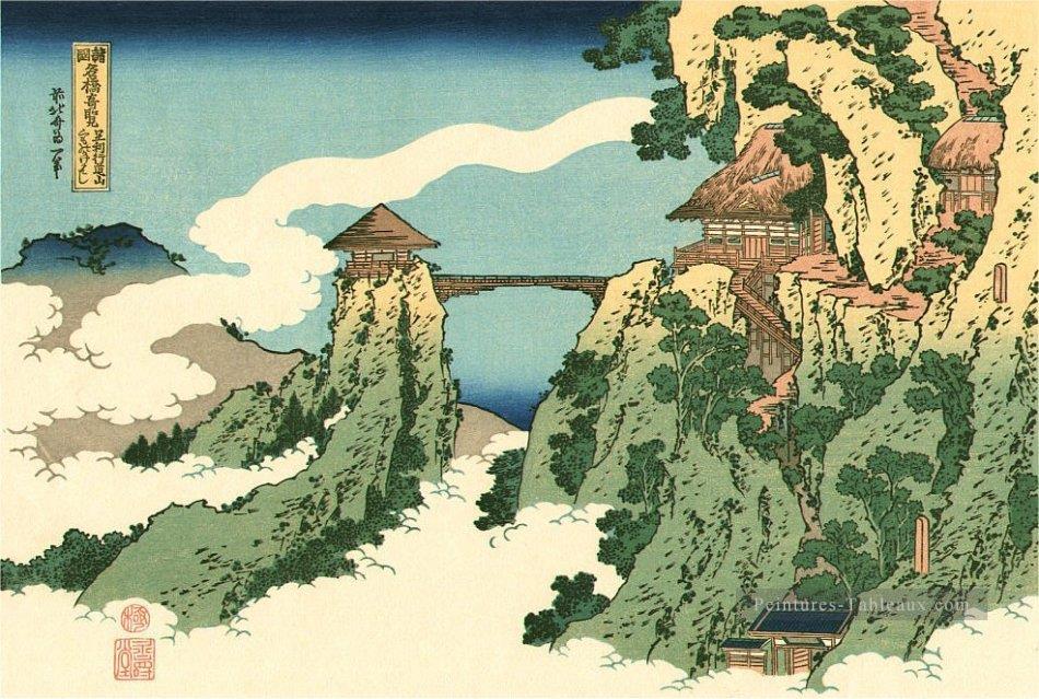 pont dans les nuages Katsushika Hokusai ukiyoe Peintures à l'huile